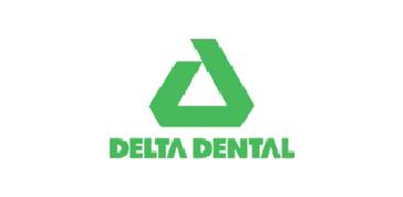 A green triangle with the words delta dental underneath it.