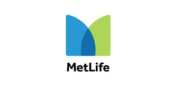 A blue and green logo for metlife.